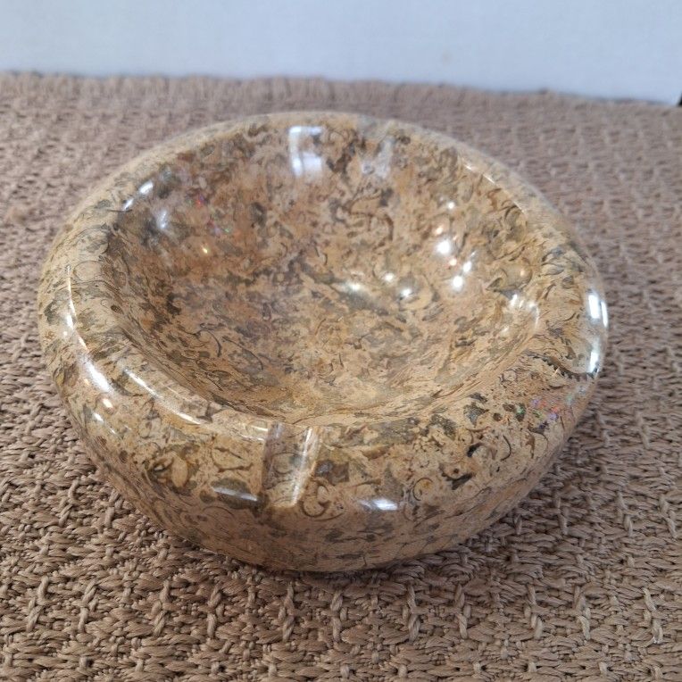 Italian FOSSIL Marble ASHTRAY Egidio DiRosa/Pier Alessandro Giusti 70-80s Design