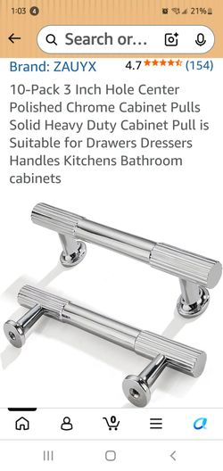 20pcs, 3inch hole center polished chrome cabinet pulls