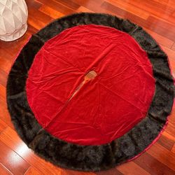 Christmas Skirt With Velvet Border