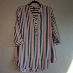 multicolor striped tunic blouse Brand New 🆕
