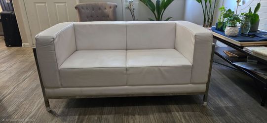 White leather couch