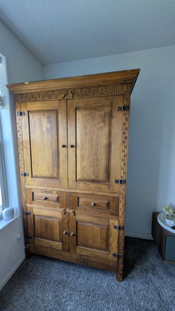 Large Solid Wood Armoire