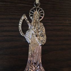 Gold Plated Santa Muerte Pendant 