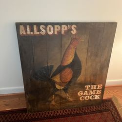 Solid Wood Rooster Art 