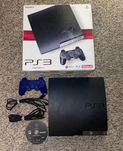 SONY PLAYSTATION 3 PS3 SLIM CONSOLE WITH VIDEO GAME & CONTROLLER