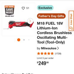 Milwaukee Fuel M18 Multi Tool 