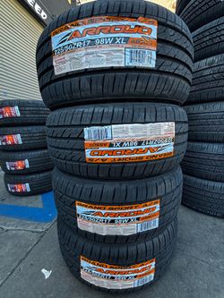 4 NEW TIRES ARROYO 225/50/17