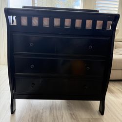 Baby diaper changing table/dresser, black