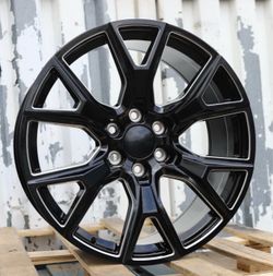 22 INCH SQUARED SET FACTORY STYLE WHEELS RIMS 22X9 +28 (6X139.7) CB: 78.1 CHEVY GMC CADILLAC