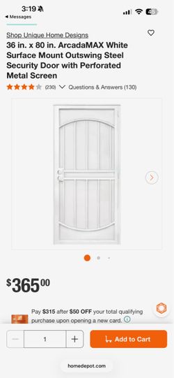 ❗️$200 off msrp❗️36 in. x 80 in. Outswing Steel Security Door