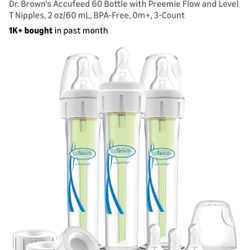 Unopened 3 preemie Dr Brown Bottles 