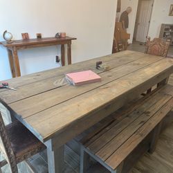 Handmade 9 foot dining room table, chair is not included