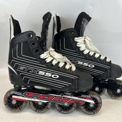 Tour Hockey ETX 550 Stabilizer System Tri Coil Chassis Inline Skates Men's Sz 3