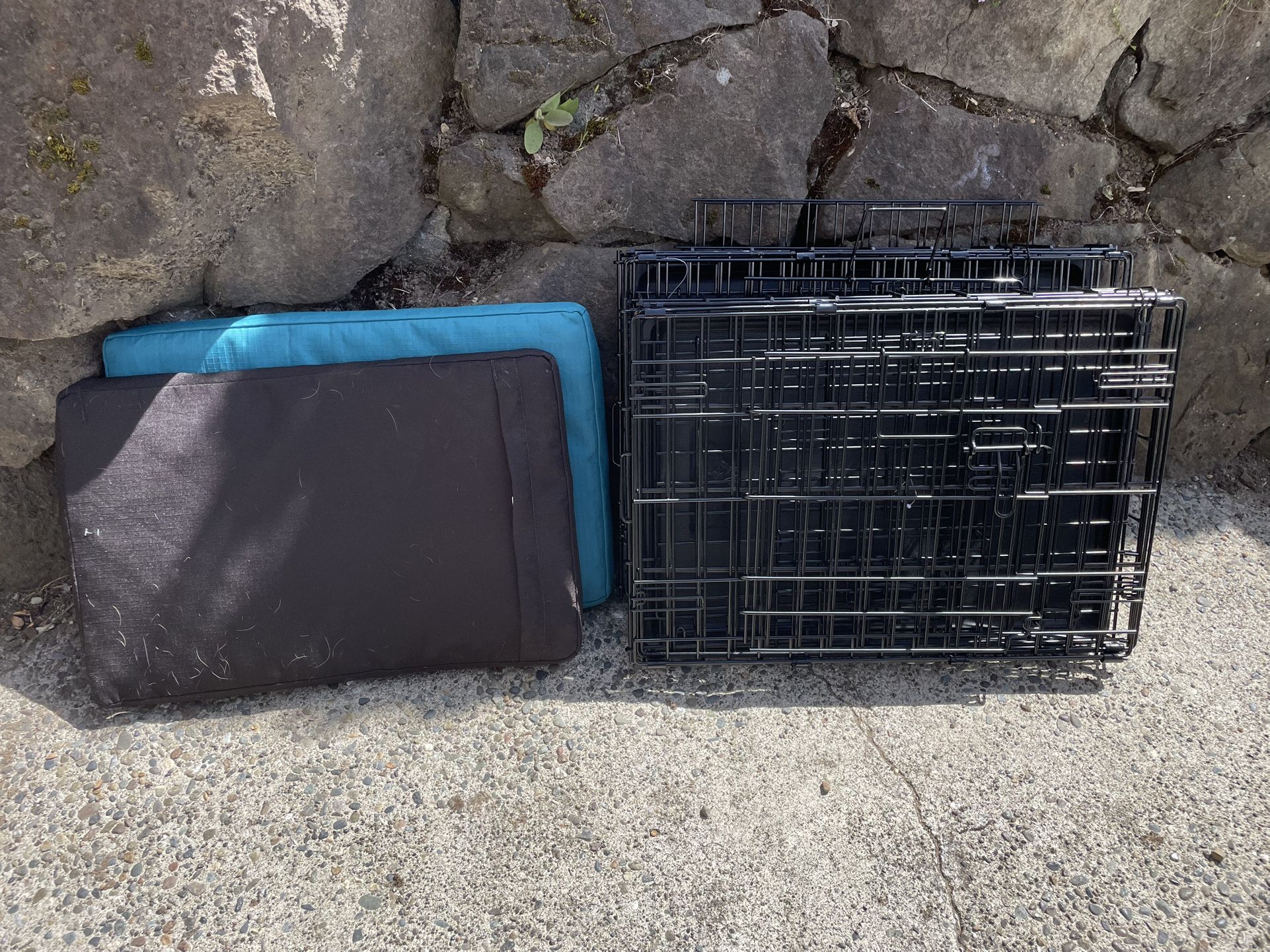 Free - 2 Small Collapsible Dog Crates With Pads