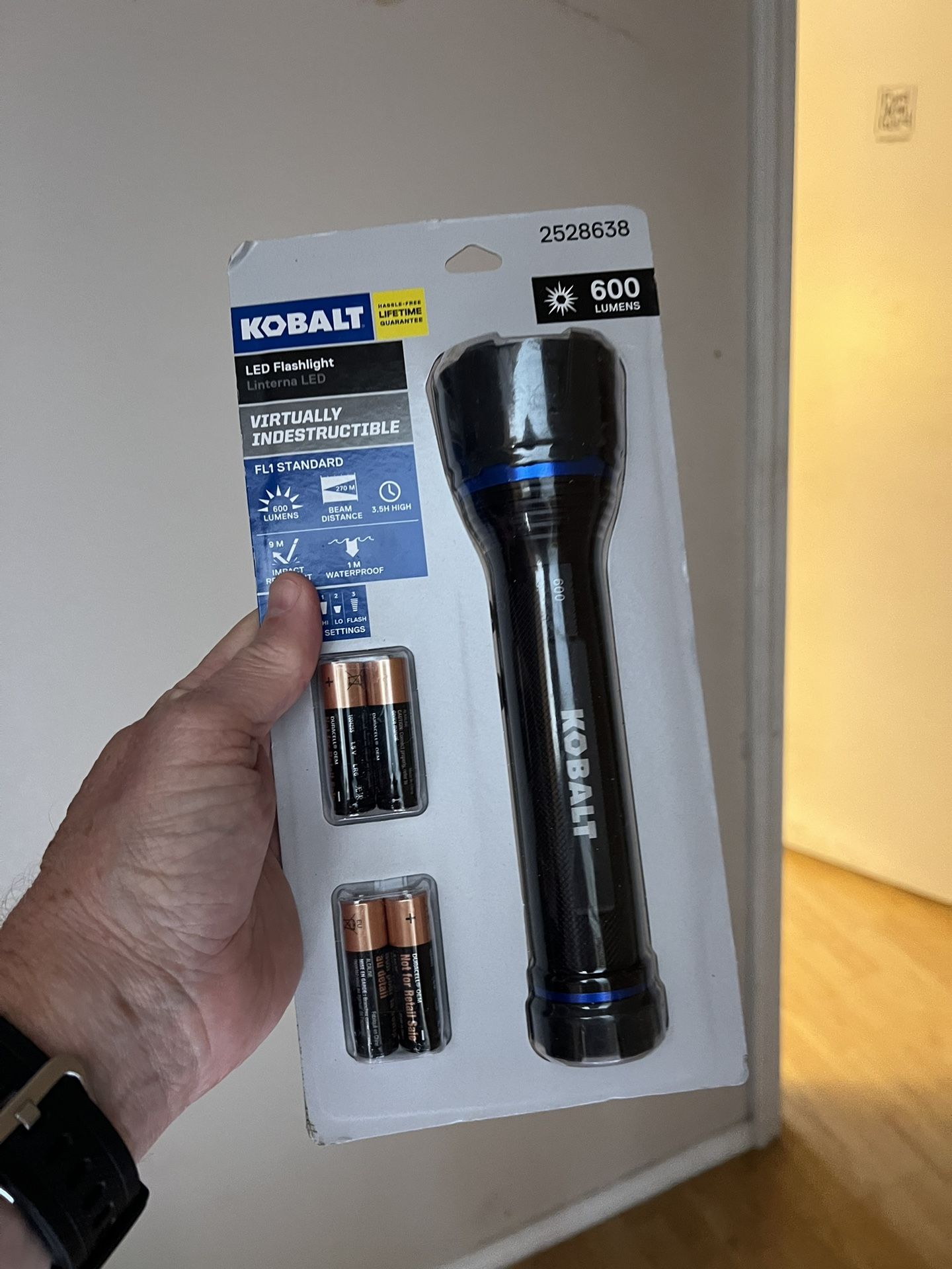 Brand New Kobalt Flashlight With Batteries