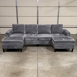 New Gray Sectional Sofa / Couch (Can Deliver)