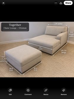 Chaise Lounge And very large ottoman.