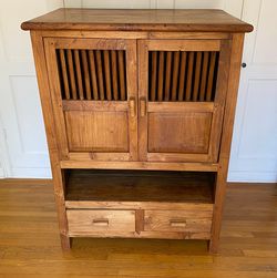 Vintage Balinese rustic wooden cabinet