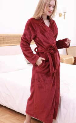 Fuzzy Robe With My Logo Burgundy