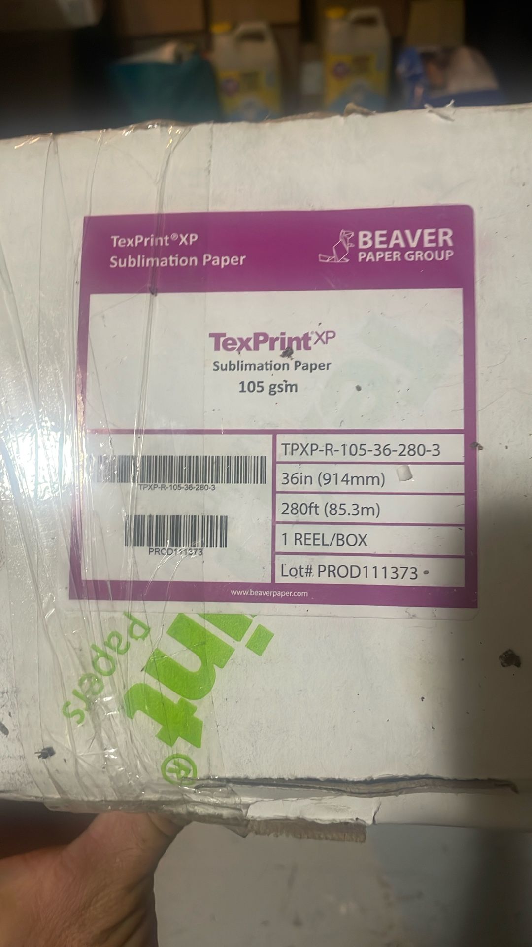 Sublimation Paper Roll Beaver Texprint XP High Resolution 36” x 280’