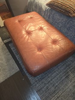 Large Leather Ottoman