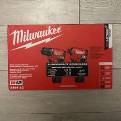 Milwaukee M12 Subcompact Brushless 2-tool Combo Kit ( NEW MODEL )