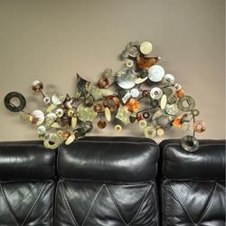 Hand Painted Metal Wall Hanging Artwork 