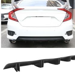 Ikon Motorsports Rear Diffuser Shark Fin Compatible With Universal 2PCS Design 33 Carbon Fiber Print