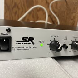 Stage Right 8 Channel Mic / Line Mixer With Phantom Power