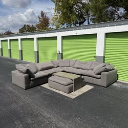 Light Gray 7-Piece Modular Cloud Sectional Sofa