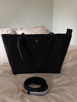 Tory Burch Black Leather Tote Bag