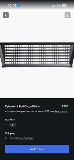Tesla Cybertruck Cargo Bed Divider