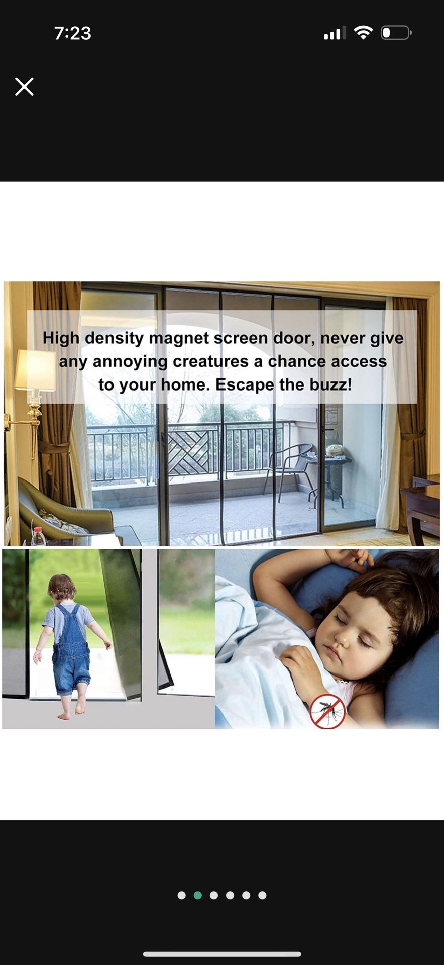 Magnetic Screen Door 72 x 83 inch