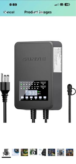 SUNVIE 300W Low Voltage Landscape Transformer with 2 Independent Control Output Landscape Lighting Transformer with Timer and Photocell Sensor 120V AC