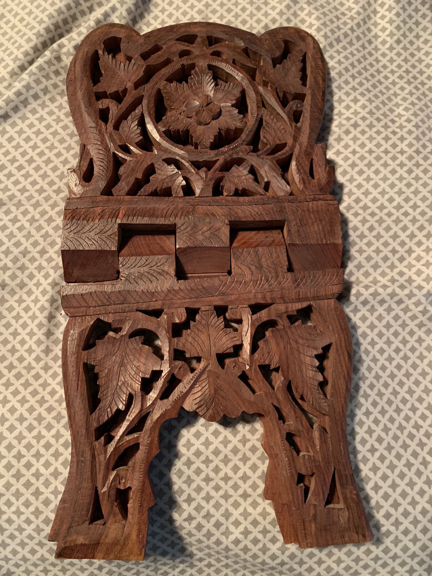 Price Reduced- Hand Carving Decorative Book Reading Wooden Stand for Home, Church or Temple Use