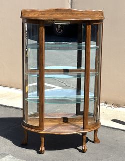 Antique Curio Cabinet  - Curve Glass
