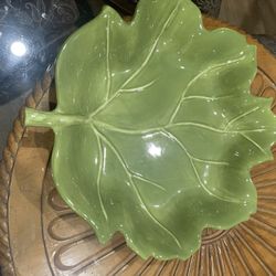 Tabletops Green Leaf Platter Hand Paired