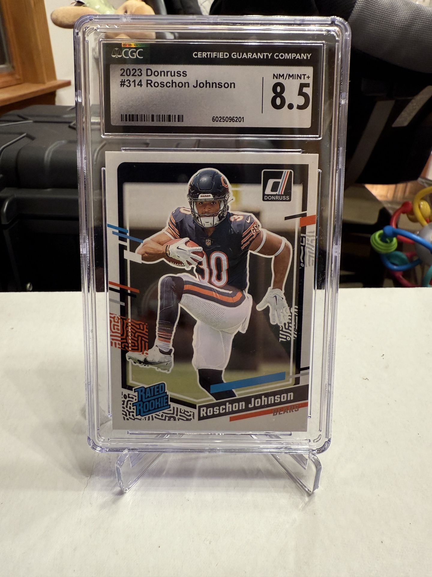 2023 Panini Donruss Rated Rookie Roschon Johnson #314 CGC 8.5