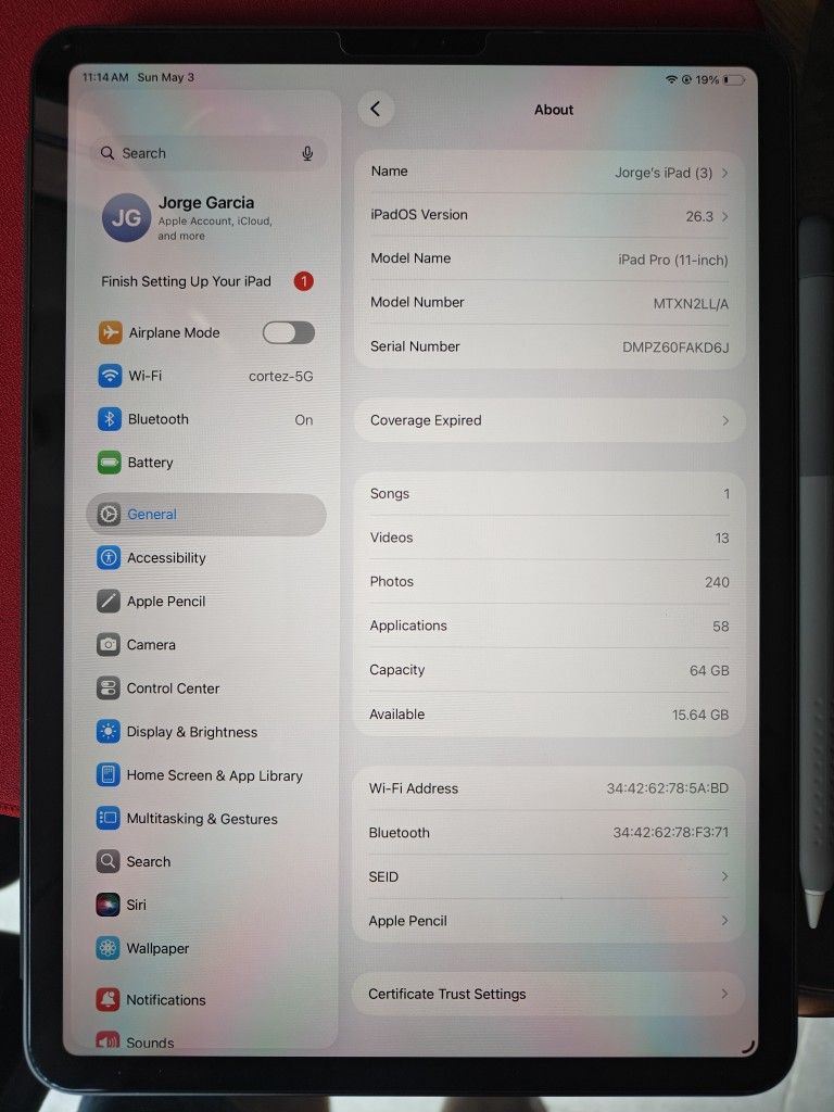 iPad Pro 11-inch 64GB 2018 model