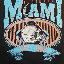 MIAMI Crewneck Football Sweatshirt M