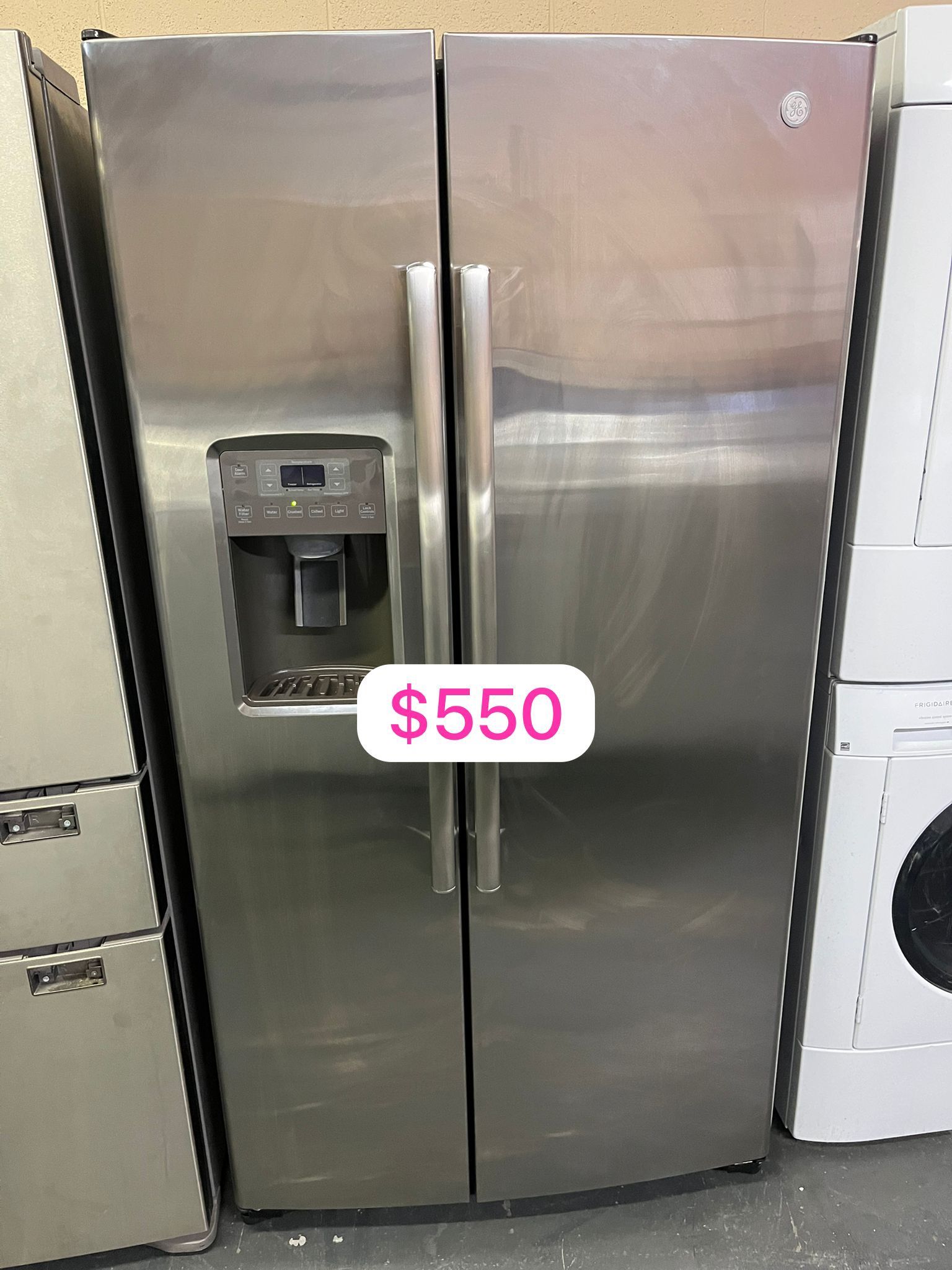 (Used Normal Wear) Beautiful Ge Side By Side Refrigerator 