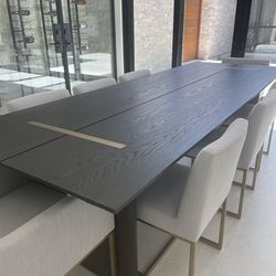 RH Table With Brass Inlay