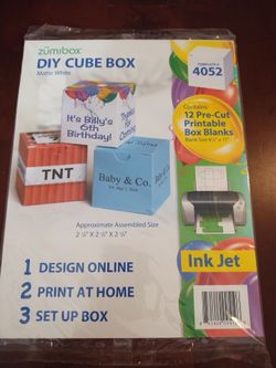 New DIY Cube Box Paper Craft Printable Kit Template 4052