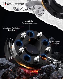 Richeer 2PCS 2'' 5x4.75 Wheel Spacers for Camaro Corvette Eldorado Sonoma Jimmy Firebird S10, Hubcentric 5x120.65mm with 12x1.5 Studs & 70.5mm(401)