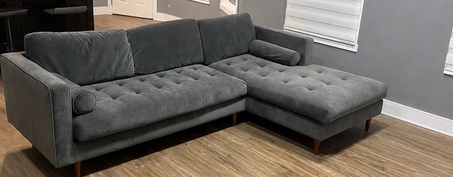 Gray L-shaped sectional couch