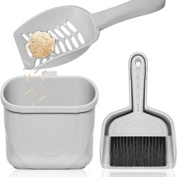 Vannon 4 in 1 Cat Litter Scoop, Non-Stick Kitty Litter Scooper, Cat Scooper with Holder Stand and Mi