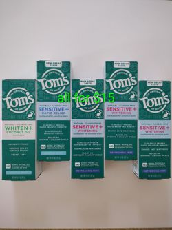 Tom’s of Maine Sensitive Plus Whitening Fluoride Free Toothpaste, Refreshing Mint, 4.5 oz