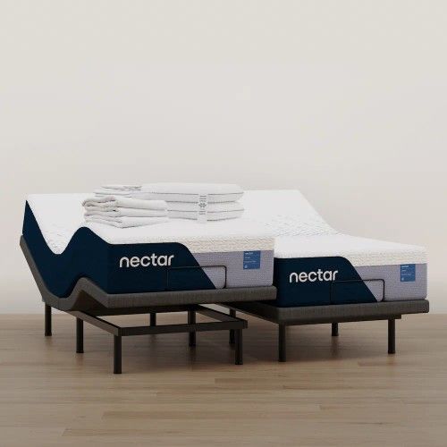 Nectar Split King Adjustable Bed Like New 