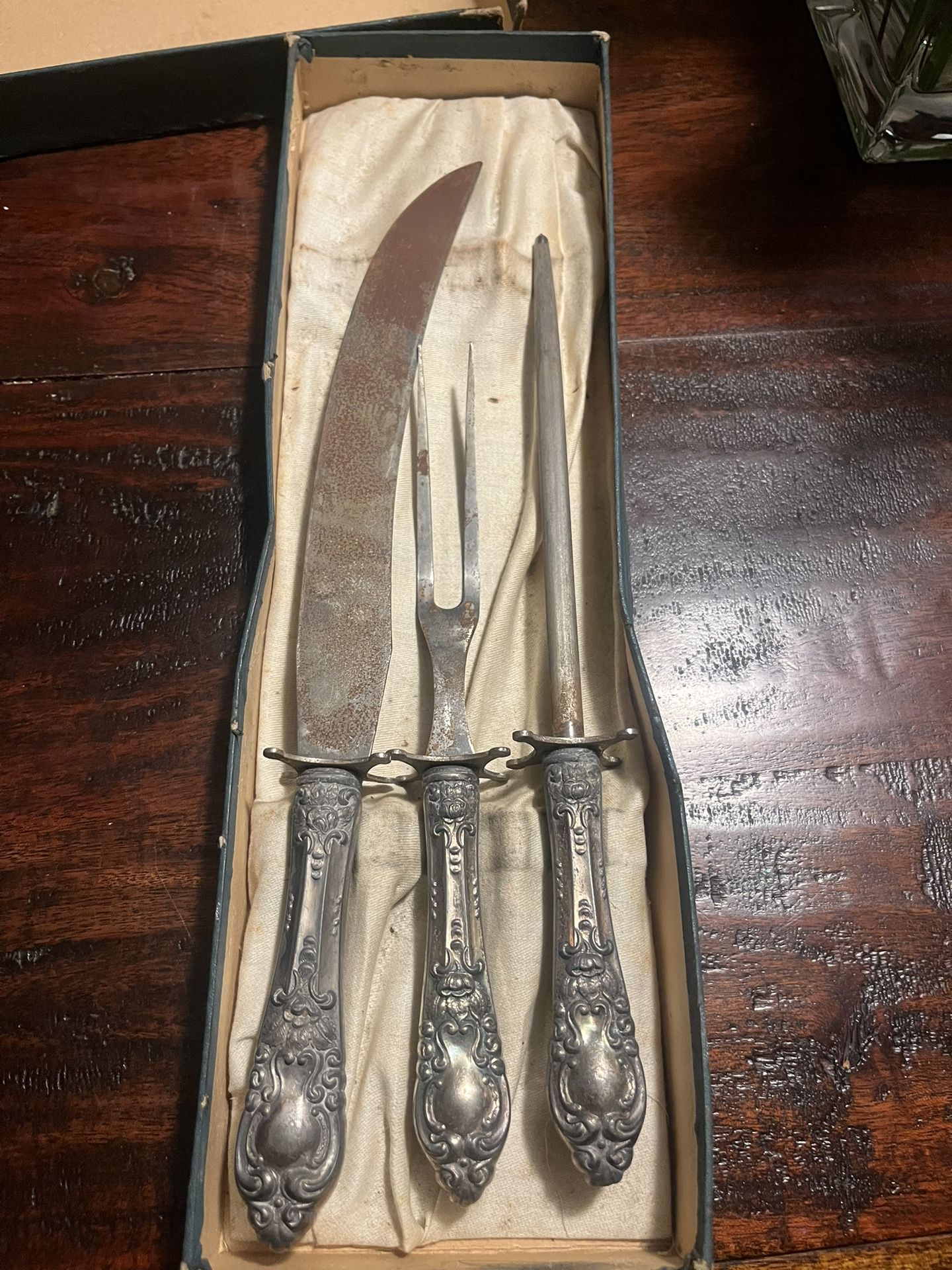 Silver 3 Piece Carving Set