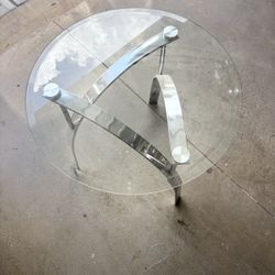 Modern Glass Coffee Table / Accent Table – Chrome Base
